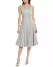 Elie Tahari Paneled A-Line Dress Womens Amber Grey Hook & Eye Closure Sleeveless