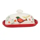 Food Container Butter Plate with Lid Kitchen Tableware Cheese Dish Ceramic9725