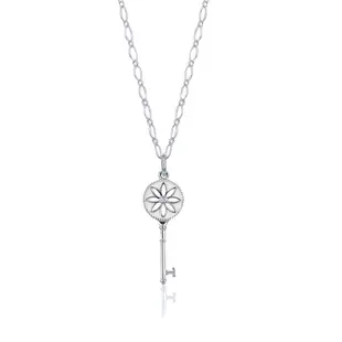 Tiffany&Co. 雛菊鑲鑽鑰匙925純銀項鍊