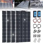 1200W Solar Panel Kit,4Pcs 300W Flexible Solar Panel,Monocrystalline Solar Panel,18V Solar Battery Charger with 40A Controller for Home Rv Caravan Boat
