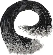 (120) - 120pcs Black Necklace Cord with Clasp 1.5mm Bulk Necklace String for Bracelet Necklaces Pendants Jewellery Making Accessories(20 Inches)