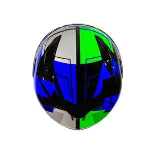 【SOL Helmets】SF-6全罩式安全帽 (超視界_黑/綠銀) ｜ SOL安全帽官方商城