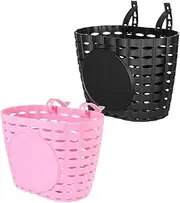 Milisten 2pcs Bike Basket Durable Plastic Storage Container for Cycling Multi Function Vegetable Holder Stable Design for Safe Riding Thickened Styles