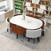 Negotiation Office Dining Table and 6 Chairs, Minimalist Business Reception Room Table, Kitchen Coffe Table and Chairs for 6(3)