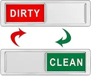 Dishwasher Sign Magnet Clean Dirty Sign Indicator Non Scratch Magnetic or Adhesive Home Decor(Red/Green with Silver Frame)