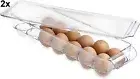 2x Egg Holder for Refrigerator, Large Capacity Egg Container for Refrigerator