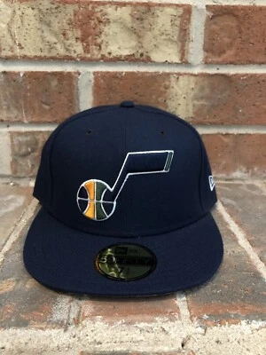 New Era 7 1/2 Utah Jazz 59Fifty NBA Fitted On Court Hat Cap Navy Blue Men