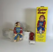 NIB VTG Schylling 1995 Curious George The Balancing Monkey Toy Unicycle Trapeze