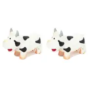 2x Rosewood Grunter Latex Cow Pet Dog Interactive Chew Fetch Training Toy White