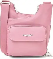 Criss Cross 10x11 Crossbody Women Lightweight Water-Resistant Nylon Travel Bag W/RFID & Quick Access Pockets, Dusty Mauve, Baggallini Criss Cross 10x11 Crossbody Women Lightweight
