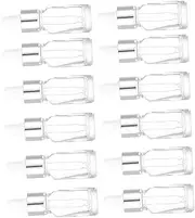 BATHVEVE 12Pcs Refillable Glass Dropper Bottles Light Essential Oil Storage Vials with Tight Seal for Travel Household Use for Aromatherapy Liquid Dispensing