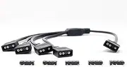 MICRO CONNECTORS 3-Pin Addressable RGB (ARGB) 1 to 4 Splitter Cable - 30cm with Male Pins