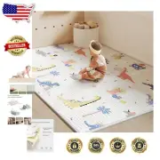 Large Reversible Baby Play Mat - Waterproof & Foldable Foam Crawling Mat 50"x78"