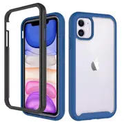 MCC Shockproof Bumper Case iPhone 11 Clear Back Cover Apple iPhone11 [Dark Blue]