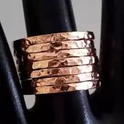 Seven layer Gypsy Ring Hammered Copper Sz 9.5