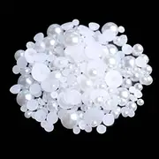 [Reland Sun] 20g 2/3/4/5/6/8/10mm Flat Back Half Round Pearls Gems bakeware mold (pure white)