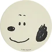 Kaneshotouki 493519 Peanuts Snoopy Ceramic Water Absorption Coaster Diameter Up 3.5 inches (9 cm), White