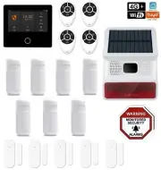 4G+Wifi App Control Touch Screen Wireless Home Security DIY House Alarm System