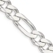 28 Inch Sterling Silver 9mm Figaro Chain