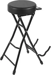 Guitar Stool,Foldable Adjustable 29.1in Height Guitar Chair with Padded Cushion Built in Stand
