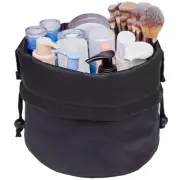 Barrel Drawstring Makeup Bag Travel Cosmetic Large Toiletry Large, Black