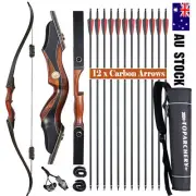 30-50lb Archery Hunting Takedown Recurve Bow Arrow for Adult Practice Target