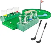 Fairly Odd Novelties FON-10179 Table Golf Shot Glass Drinking Game Set Makes A Golfer Fathers Day Birthday White Elephant Gag Gift, Standard, Green