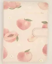 Peach Apricot Pink Journal Notebook,Portable PU Leather Hardcover,Magnet Closure