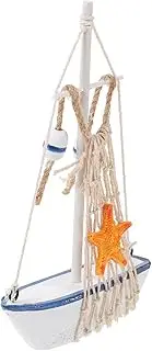 ADOCARN Nautical Boat Model Decorative Wooden Sailboat Ornament for Home Office Decor