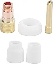 Ceramic Welding Cup Set, White, 10#, 12# Nozzle, for Argon Arc Welding Gun WP-17/18/26, with Chuck, Air Lens, Spacer, Professional Replacement