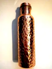 Pure Copper yoga Handmade Diamond Hammered Design Leak Proof Bottle 1 Liter