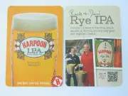 Beer Bar Coaster ~ Harpoon Brewing Rich & Dan's Rye IPA ~ Boston, MASSACHUSETTS