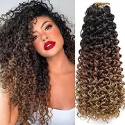 GoGo Curl Crochet Hair Water Wave Curly Crochet Hair Wavy Deep Wave Beach Curl Crochet Synthetic Hair Extensions for Women (1B/30/27)