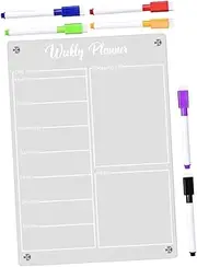 GETAJGHSD 1Set Magnetic Weekly Schedule Planner Erasable Calendar Board for Fridge with Whiteboard Markers Efficient Reminder to Do List Organizer