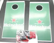 Heineken Logo Mini Tabletop Cornhole Corn Hole Game Boards Travel Portable. NEW!