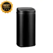 68L Sensor Rubbish Bin Silver Stainless Steel Kitchen Trash Can Fingerprint Lid