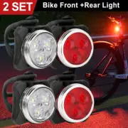 2Set Bicycle LED Head Lamp MTB Front Light Bike Front&Rear Lamp USB Rechargeable