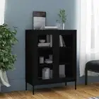 Steel Storage Cabinet Sideboard Bookshelf Kitchen Pantry Buffet Cupboard Black