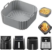 Silicone Air Fryer Basket Liners for 5-8QT,LYHOLKEER 8.8inch Square Air Fryer Liners Reusable for Ninja AF141 AF142 AF181 AF182,Cosori,Chefman,Instant Pot and Other 5-8 Quart,Air Fryer Accessories