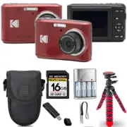 Kodak Pixpro FZ45 Camera (Red)+Spider Tripod + Case - 16GB Kit