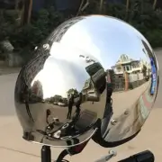 DOT Motorcycle Helmet 3/4 Open Face w/ Bubble Shield Chrome Silver S/M/L/XL/XXL
