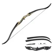 54" Takedown Archery Camo Recurve Bow American Hunting Bows 45LBS Shooting Sport