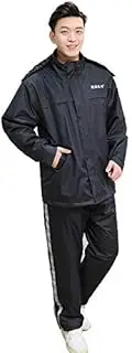 Waterproof Padded Raincoat Suit, Men Women Raincoat Rain Pants Suit Adult Motorcycle Hiking Waterproof Padded Split Raincoat,Black,XXL