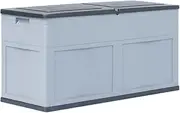 Garden Storage Box 320 L Grey Black – Large Outdoor Storage Solution with Lockable Waterproof Design for Deck, Patio, Shed, and Poolside