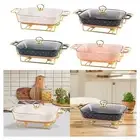 Ceramic Chafer Ceramic with Stand Casserole Tray for Picnic Parties Holidays