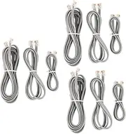 3sets Flat Telephone Charger Cable Landline Cord Phone Cable Spiral Extension Cable LED Strip Light Connectors Telephone Cord Corded Phone Charging 3pcs*3