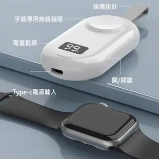 【AHEAD 領導者】Apple Watch數顯磁性無線充電器-2500mAh(隨身充)