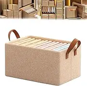 Cation Multi-Functional Folding Wardrobe, Organizer Boxes Clothes with Handle, Ultra Space Clothes Drawer Organizer Closet with Handle, Large Cation Storage Organiser (Khaki)