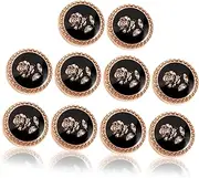 JEWEDECO 10pcs Vintage Decorative Buttons for Coat Elegant Pattern Durable for Jackets and Uniforms Enhance Your Outfits with Glamour and Sophistication