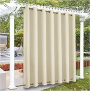 Pergola and Gazebo Outdoor Waterproof Thermal Insulated Blackout Curtains with Eyelet Top, Windproof and Thermal Insulated